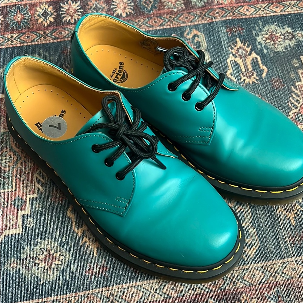Dr. Martens Teal Leather Shoes
